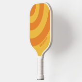 Retro Orange Groove Circle Strip with Name ピックルボールラケット (左)