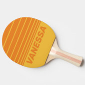Retro Orange Groove Horizon Striping with Name 卓球ラケット (横)