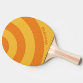 Retro Orange Groove Three Circle Stripe with Name 卓球ラケット (横)