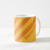 Retro Orange Groove Three Stripes with Name コーヒーマグカップ (正面右)