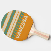 Retro Orange Horizon Striping with Name 卓球ラケット (横)