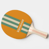 Retro Orange Pin Stripes with Name 卓球ラケット (横)
