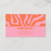 Retro Orange Pink 70s Boho Groovy Funky Trendy 名刺 (裏面)