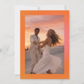 Retro Orange Pink Bold Gradient Photo Wedding  セーブザデート (裏面)