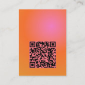 Retro Orange Pink Gradient Wedding QR Code RSVP エンクロージャーカード (裏面)