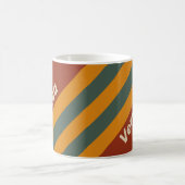 Retro Orange Rust Stripes with Name コーヒーマグカップ (中央)
