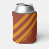 Retro Orange Rust Three Stripes with Name 缶クーラー (缶裏面)