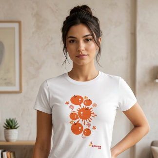 Retro Orange Splash T-Shirt Vintage Fruit Graphic  トライブレンドＴシャツ