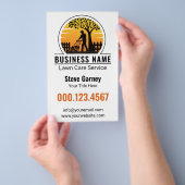 Retro Orange Sunset Gardener Lawn Care Service チラシ (ハンドル)