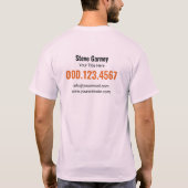 Retro Orange Sunset Gardener Lawn Care Service Tシャツ (裏面)