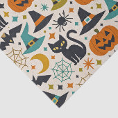 Retro Orange Teal Mid-Century Halloween 薄葉紙 (詳細)