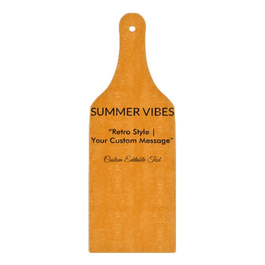 Retro Orange Texture – Summer Vibes Art カッティングボード (正面)