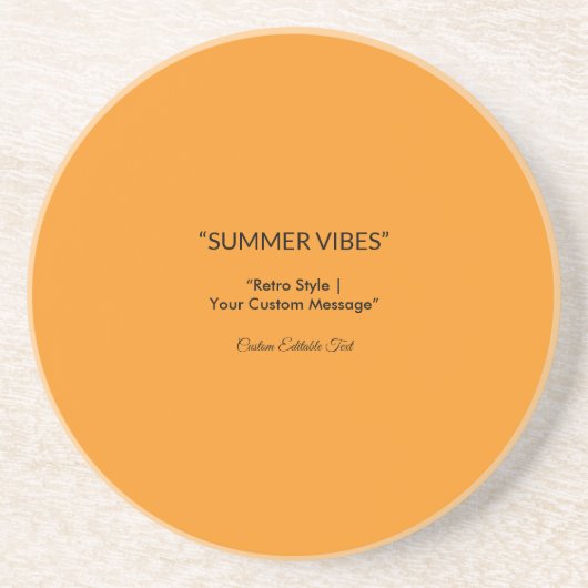 Retro Orange Texture – Summer Vibes Art コースター (正面)
