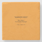 Retro Orange Texture – Summer Vibes Art ストーンコースター (正面)