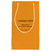 Retro Orange Texture – Summer Vibes Art スモールペーパーバッグ (正面)