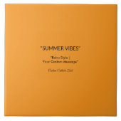 Retro Orange Texture – Summer Vibes Art タイル (正面)