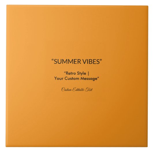 Retro Orange Texture – Summer Vibes Art タイル (正面)
