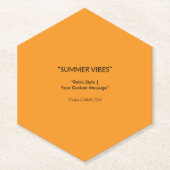 Retro Orange Texture – Summer Vibes Art ペーパーコースター (正面)