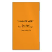 Retro Orange Texture – Summer Vibes Art マグネット名刺 (正面縦)