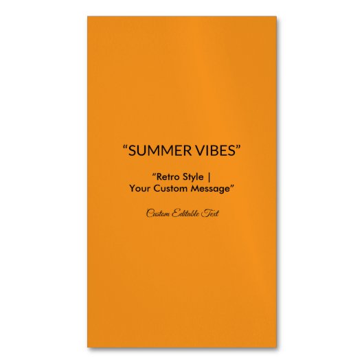 Retro Orange Texture – Summer Vibes Art マグネット名刺 (正面縦)