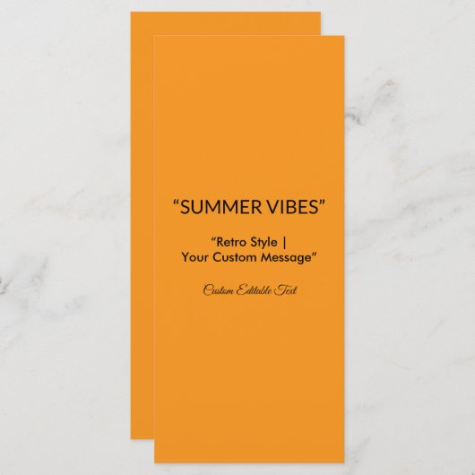 Retro Orange Texture – Summer Vibes Art メニュー (正面/裏面)