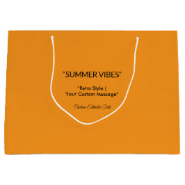 Retro Orange Texture – Summer Vibes Art ラージペーパーバッグ