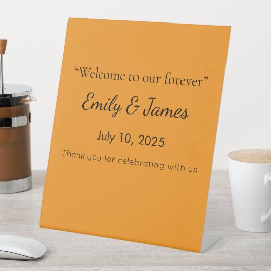 Retro Orange Texture – Summer Vibes Art 台座サイン (インサイチュ)