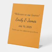 Retro Orange Texture – Summer Vibes Art 台座サイン (正面)