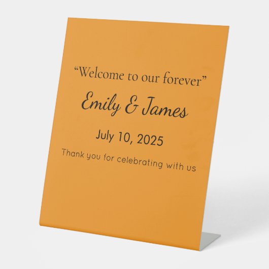 Retro Orange Texture – Summer Vibes Art 台座サイン (正面)