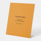 Retro Orange Texture – Summer Vibes Art 台座サイン (正面)