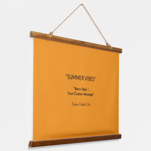 Retro Orange Texture – Summer Vibes Art 吊り下げ型タペストリー (傾斜あり)