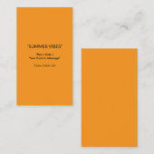 Retro Orange Texture – Summer Vibes Art 名刺 (正面/裏面)