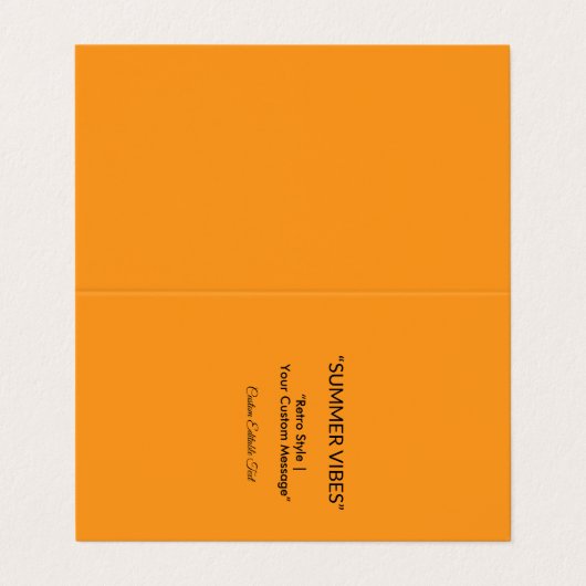 Retro Orange Texture – Summer Vibes Art 名刺 (外部フラット)