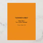 Retro Orange Texture – Summer Vibes Art 箔シーズンポストカード (正面)