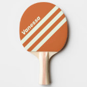 Retro Orange Three Angled Striping with Name 卓球ラケット (裏面)
