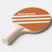 Retro Orange Three Angled Striping with Name 卓球ラケット (正面アングル)