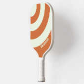 Retro Orange Three Circle Stripe with Name ピックルボールラケット (左)