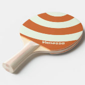 Retro Orange Three Circle Stripe with Name 卓球ラケット (正面アングル)