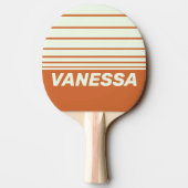 Retro Orange Three Horizon Striping with Name 卓球ラケット (裏面)