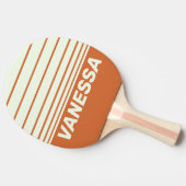 Retro Orange Three Horizon Striping with Name 卓球ラケット (横)