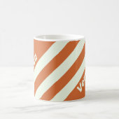 Retro Orange Three Stripes with Name コーヒーマグカップ (中央)
