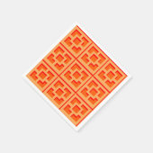 Retro Orange Trellis Paper Napkin スタンダードカクテルナプキン (角)