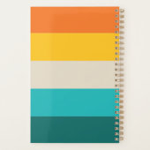 Retro Orange Yellow Teal Stripe 2026 Name プランナー手帳 (裏面)