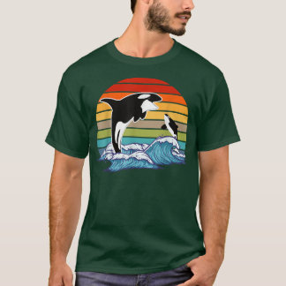 Retro Orca Killer Whale  Tシャツ