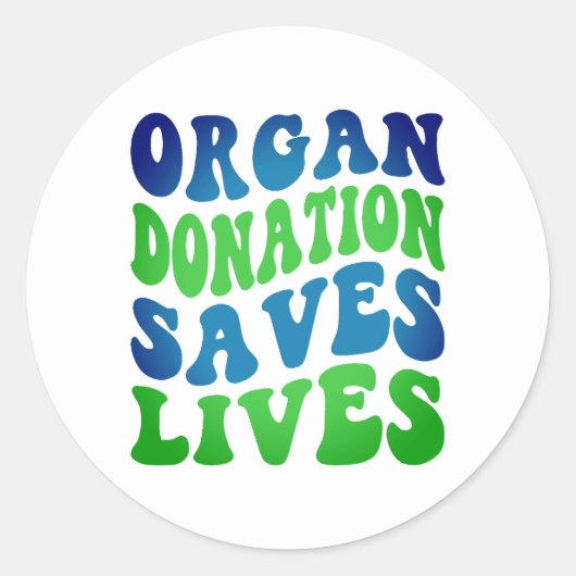 Retro Organ Donation Saves Lives Sticker ラウンドシール (正面)