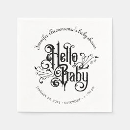 Retro Ornament Horror Gothic Hello Baby スタンダードカクテルナプキン