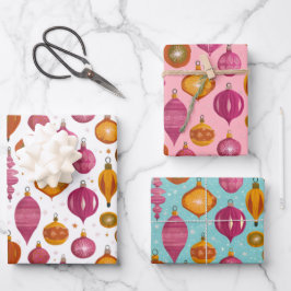 Retro Ornaments Christmas ラッピングペーパーシート