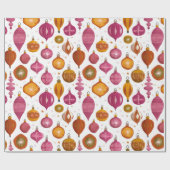 Retro Ornaments Christmas ラッピングペーパー (フラット)