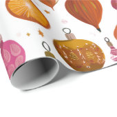 Retro Ornaments Christmas ラッピングペーパー (ロールコーナー)