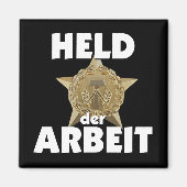 Retro Ostalgie DDR Held der Arbeit Stern Wappen マグネット (正面)